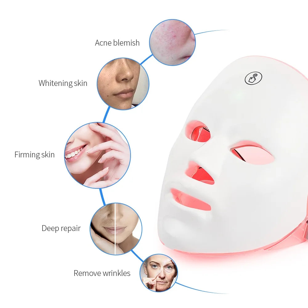 Ultimate LED Skin Therapy Mask: 7 Colors for Total Facial Care